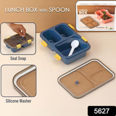 Open 3-compartment kids lunch box with dividers