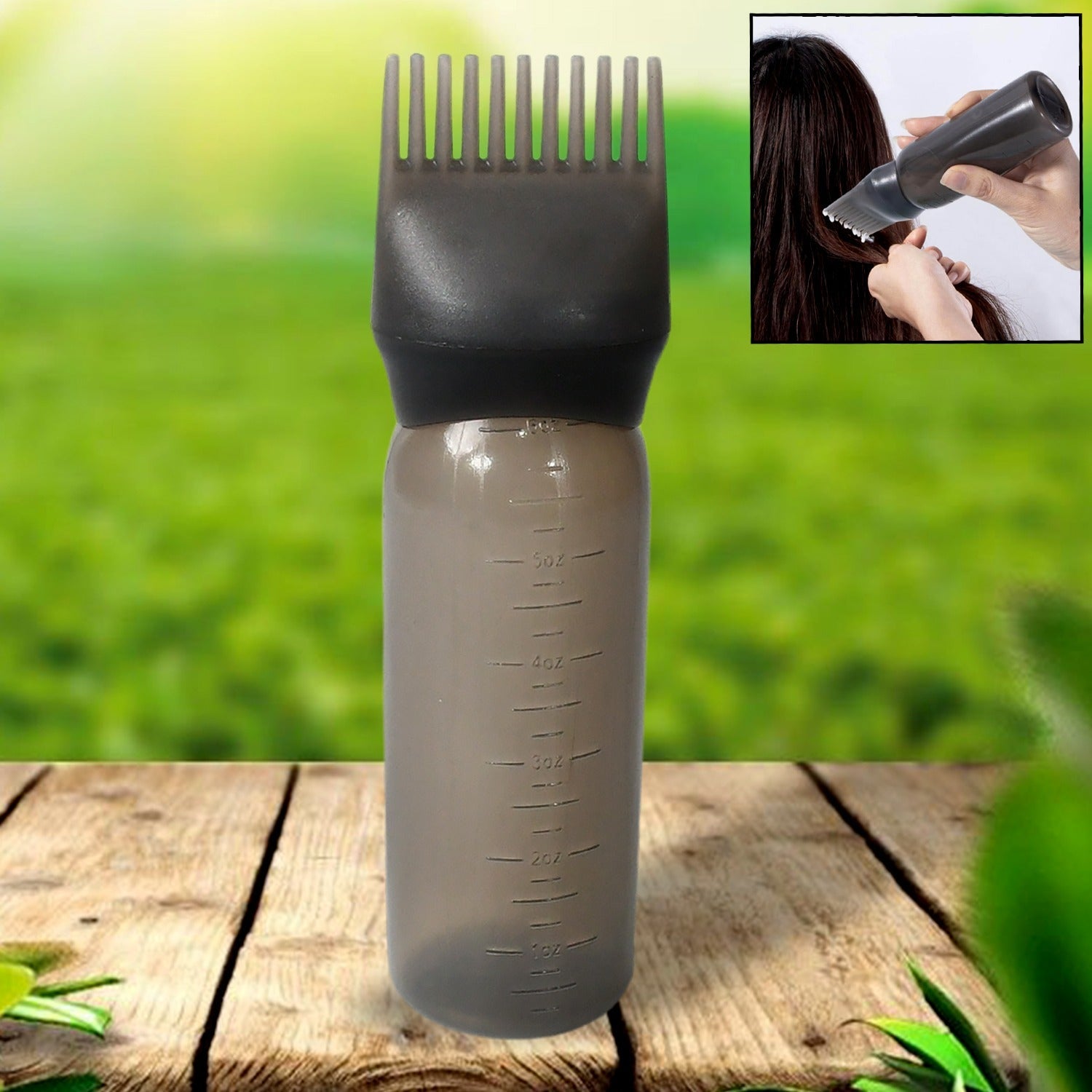 Professional comb applicator bottle with graduated scale