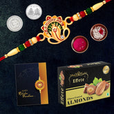 (K1_419_CA32) Rakhi Combo with Chocolate Almonds 32gm, Rakhi & Chocolate for brother, Fancy Rakhis for men stylish, rakhi with gift, Rakhi Combo, Set of 1, Chocolate