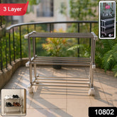 Compact stainless steel multipurpose shoe & storage rack