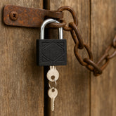 Thickened black iron padlock with three keys