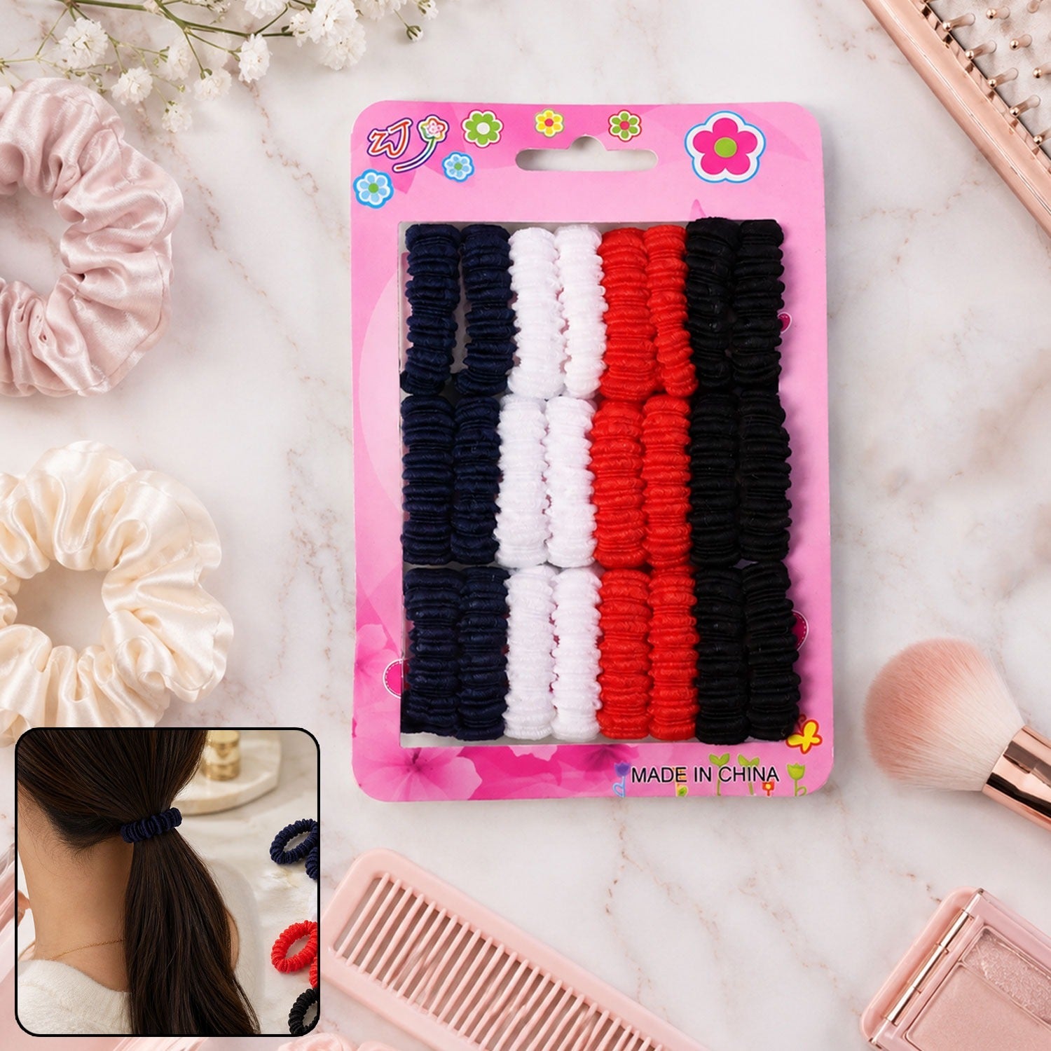 Mix color soft elastic hairband set
