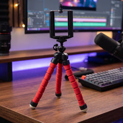 Close-up of tripod phone mount detail