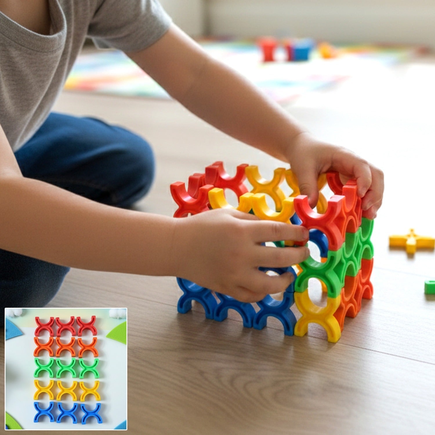 Colorful Balanced Block Interlocking Stacking Toy