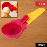 Ice cream scooper with grip handle and trigger release