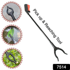 Trash picker tool picking up litter outdoors