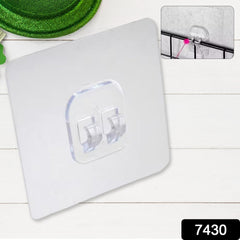 Household Self Adhesive Wall Hooks, Punch-Free Wall-Mounted Hook, Seamless Transparent No Nails Drill Waterproof Hooks for Bathroom, Kitchen, Home (1 Pc)