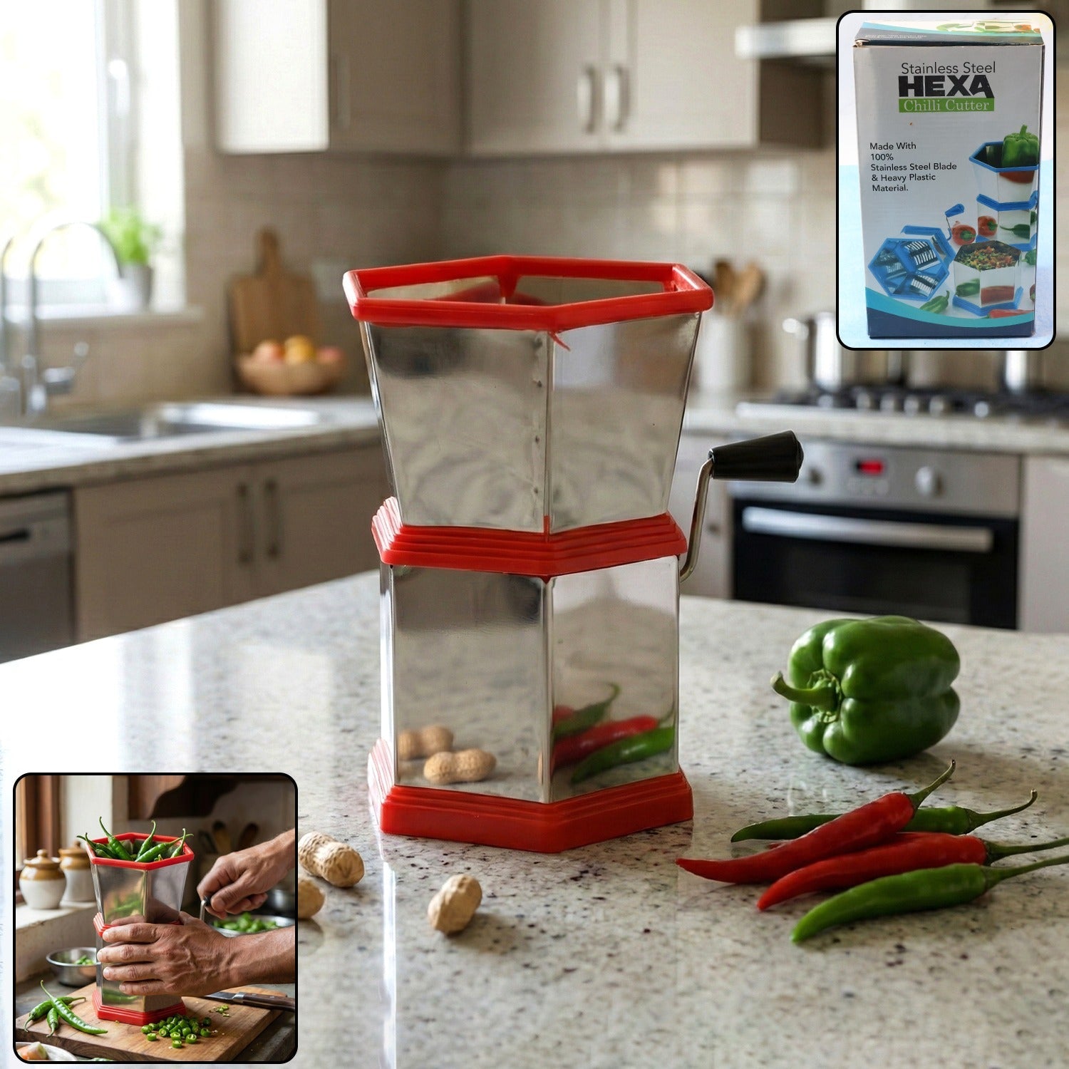 Manual chili cutter