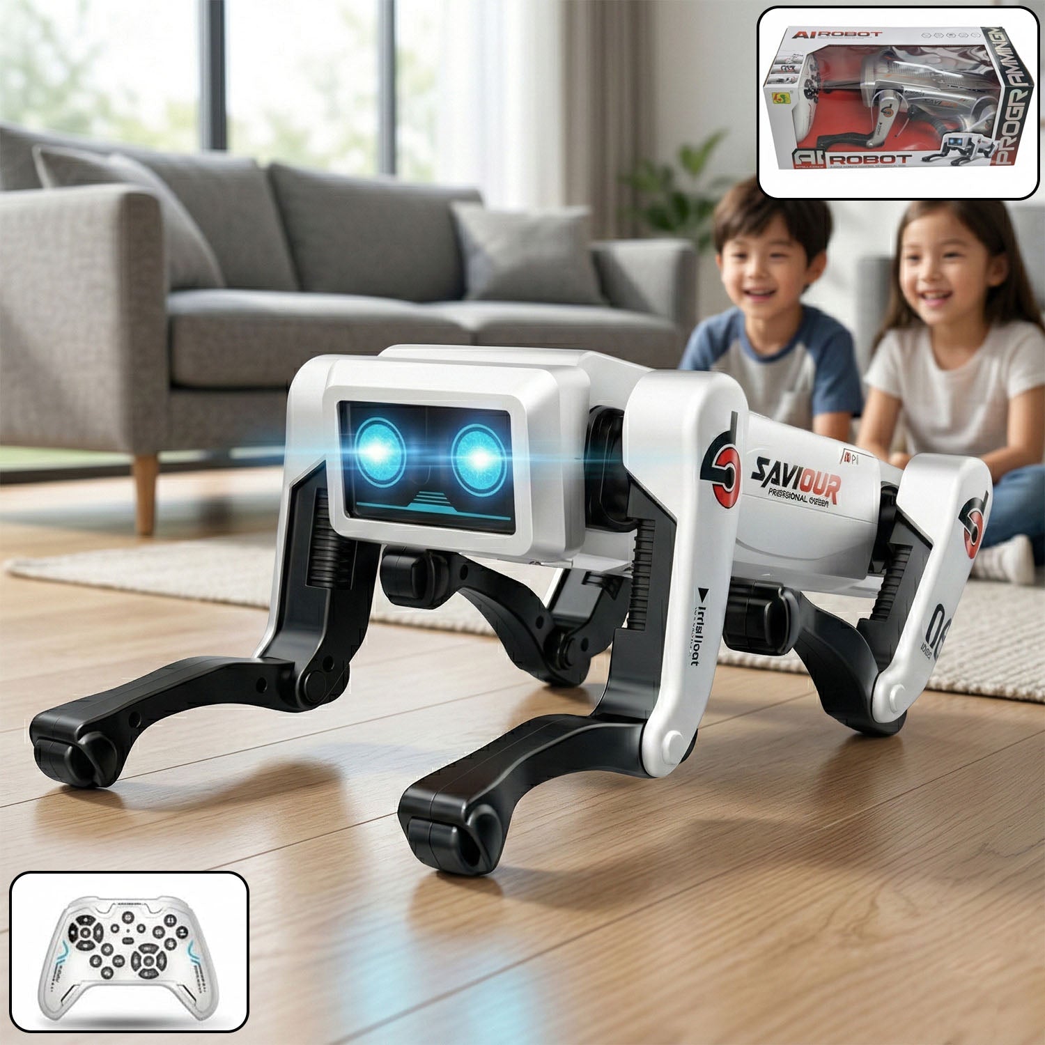 Advanced Intelligent AI Robot Dog Toy with LED eyes