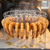 Air fryer skewer stand, stainless steel BBQ kebab rack holder (1 set)