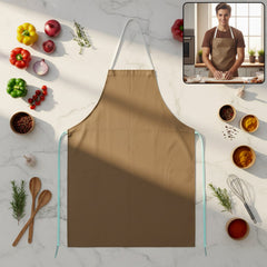 Classic black chef apron with adjustable neck strap