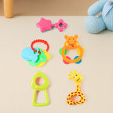 Colorful 5-piece baby rattle set for infants