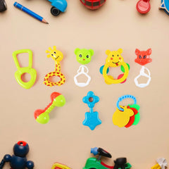 8-piece colorful baby rattle toy set for infants