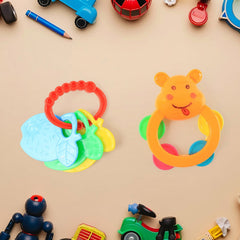 Vibrant 5-piece baby rattle toy collection