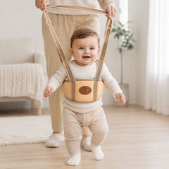 Baby walking harness with breathable padded waist and adjustable straps for toddler support