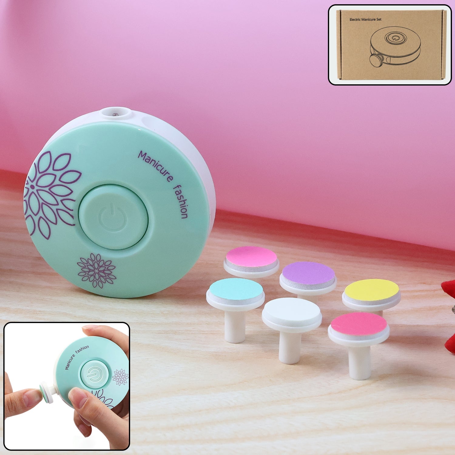 Baby Electric Nail Care Set with multiple grinding heads