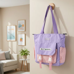 Multi-Pocket Shoulder Tote Sling Bag Front View