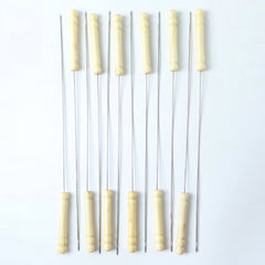 grilling skewers wooden handle set