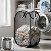 Large Foldable Mesh Laundry Basket Durable Clothes Hamper (1 Pc, 36x36x60cm)