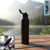 Stainless Steel 1000ml Flip-Top Sports Water Bottle