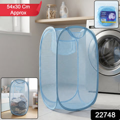 Large Mesh Pop Up Laundry Basket Clothes Storage Hamper (1 Pc, 54x30cm)