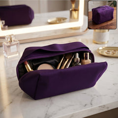 Blue waterproof travel makeup organizer bag