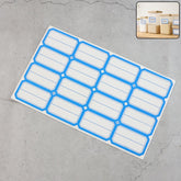Self-adhesive rectangular label stickers on sheet