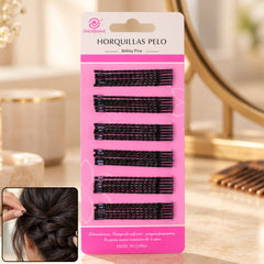 Metal bobby hair pins wavy grip buns