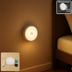 Rechargeable motion sensor night light with round design