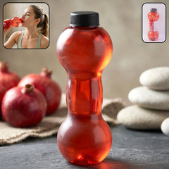 Ergonomic grip of dumbbell shaped water bottle