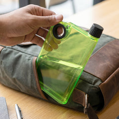 A5 Memo Notebook Shape Water Bottle 420 ML Slim Flat Portable (1 Pc)