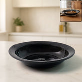 Premium deep black glossy curry and soup serving bowl