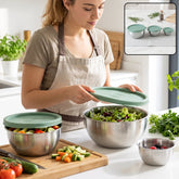 Apex Miny steel container set of 3 mixing bowls with lids