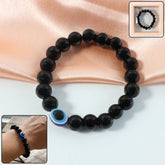 Elegant dual-tone crystal beaded stretch bracelet main view