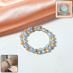 Elegant Dual-Tone Crystal Beaded Bracelet Front View