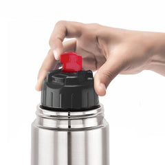 Insulated water bottle with leak-resistant push lid