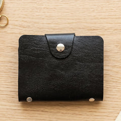 Interior view of the 12 clear card sleeves in the wallet.