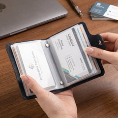 Portable, slim credit card organiser ideal for office and travel.