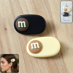 Oval Hair Clip Set with Alphabet Letter Design