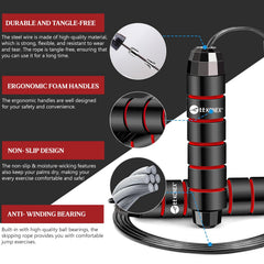 Red high-speed workout jump rope