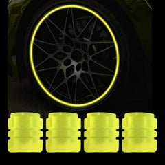 4 Pcs Fluorescent Green Valve Stem Caps