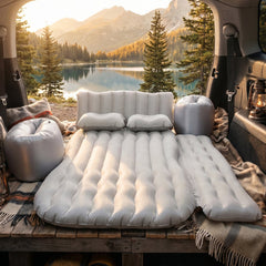 Portable Car Air Mattress Bed Set with 2 Pillows and Air Pump