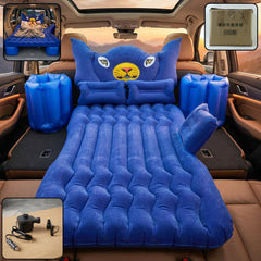 Inflatable Car Air Mattress with Lion Head Pillow and Cushions