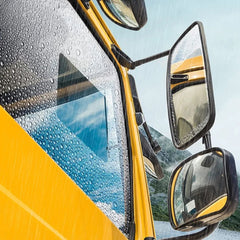 Complete mirror protection film installation kit with wipes and applicator