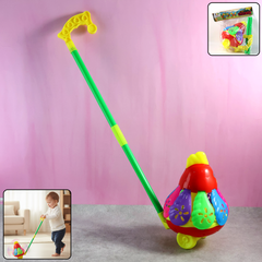 Colorful Carnival Chicken Push Toy with Rolling Sound