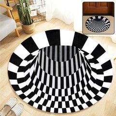 3D optical illusion round rug for modern decor