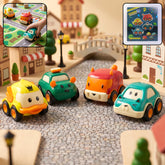Funwoods Animal Cartoon Pull-Back Toy Car Set Cute Animal Design Friction Pull Back Mini Cars for Kids Playtime Gift Pack 4 Pc