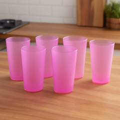 Large plastic glasses set in modern design