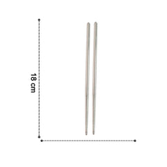 Size comparison of stainless steel chopsticks