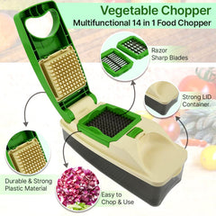 Vegetable and fruit chopper with compact design